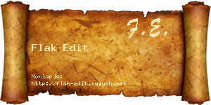 Flak Edit névjegykártya